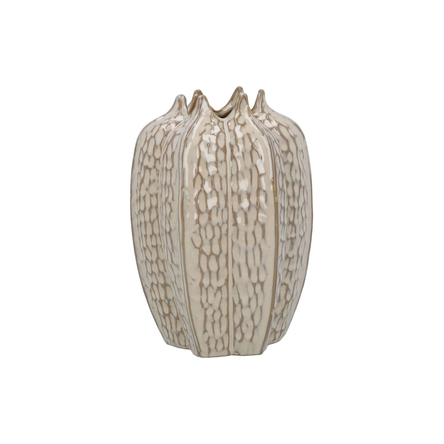 Taupe Stoneware Pod Vase Small