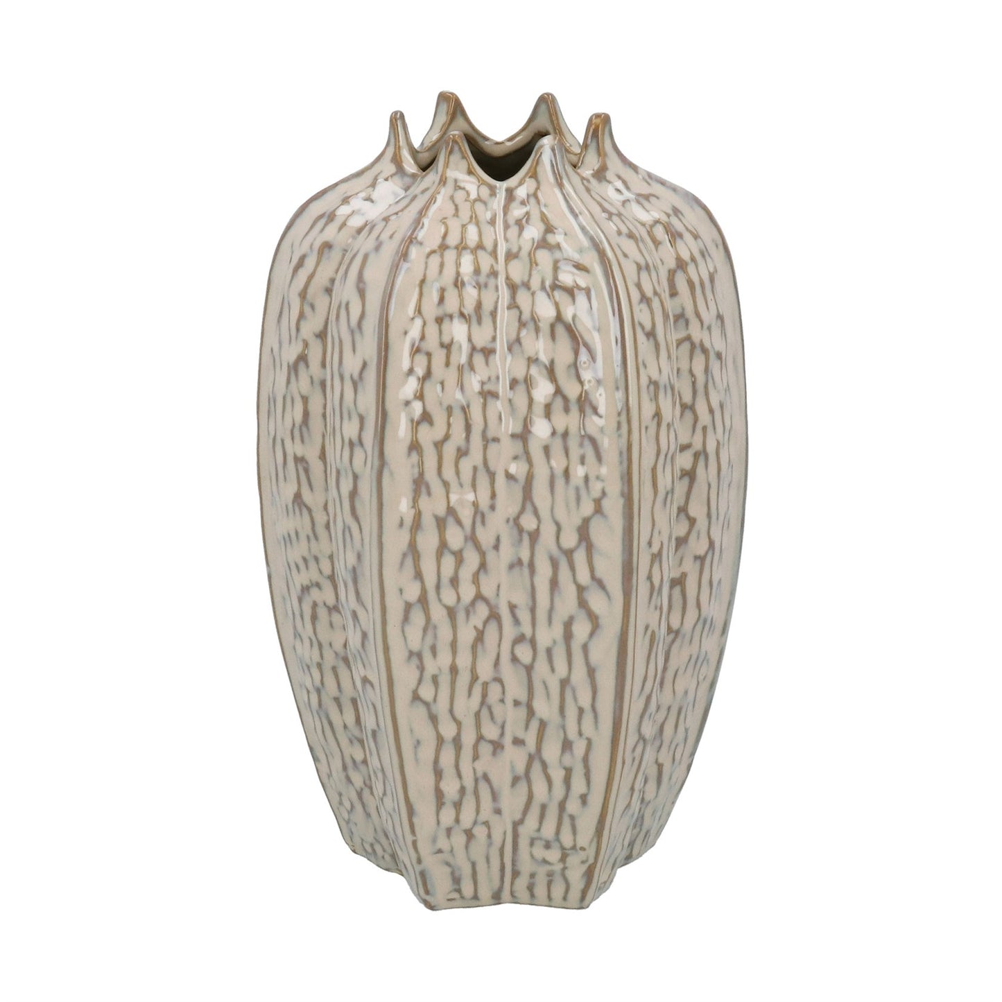Taupe Stoneware Pod Vase Large