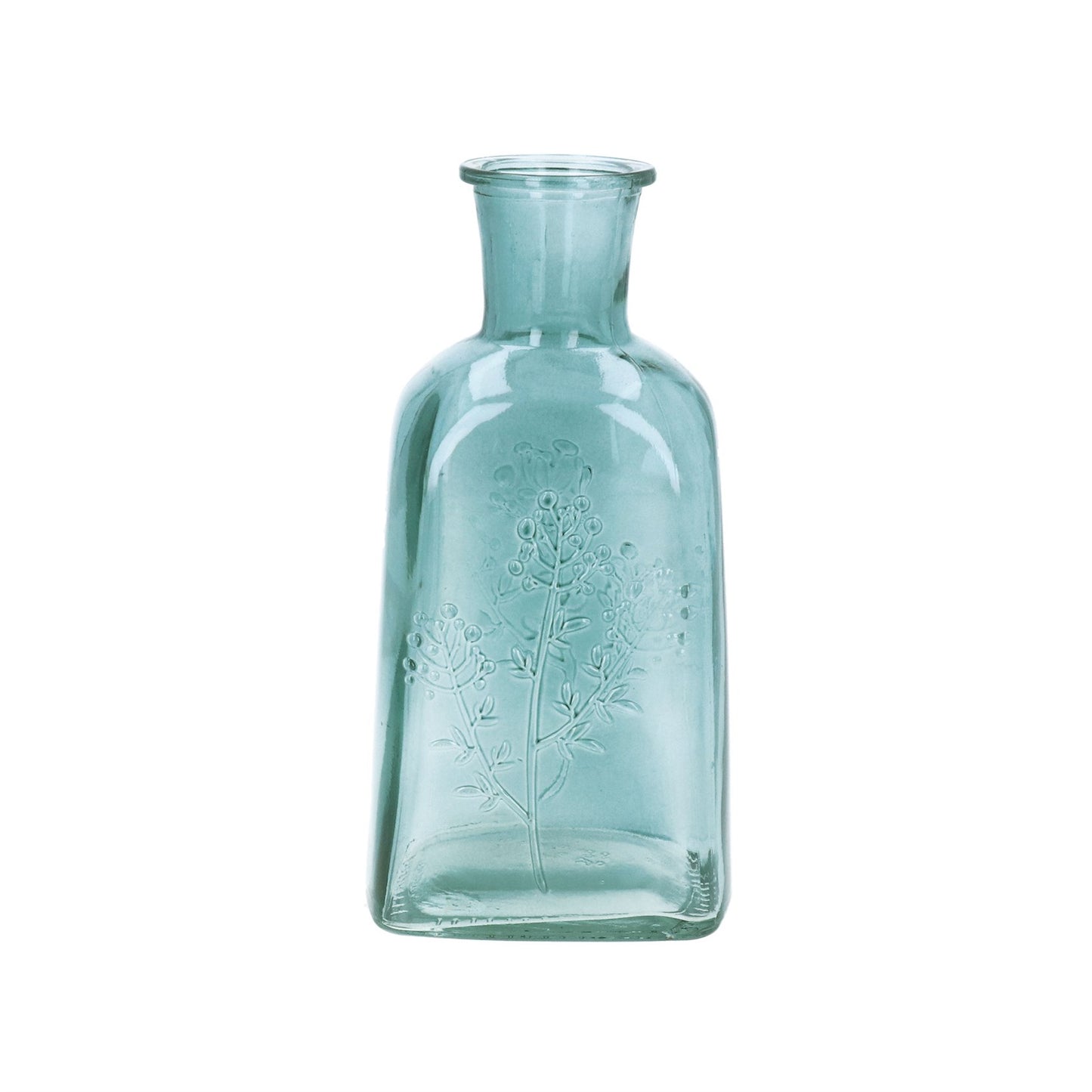 Blue Glass Wildflower Bottle Vase