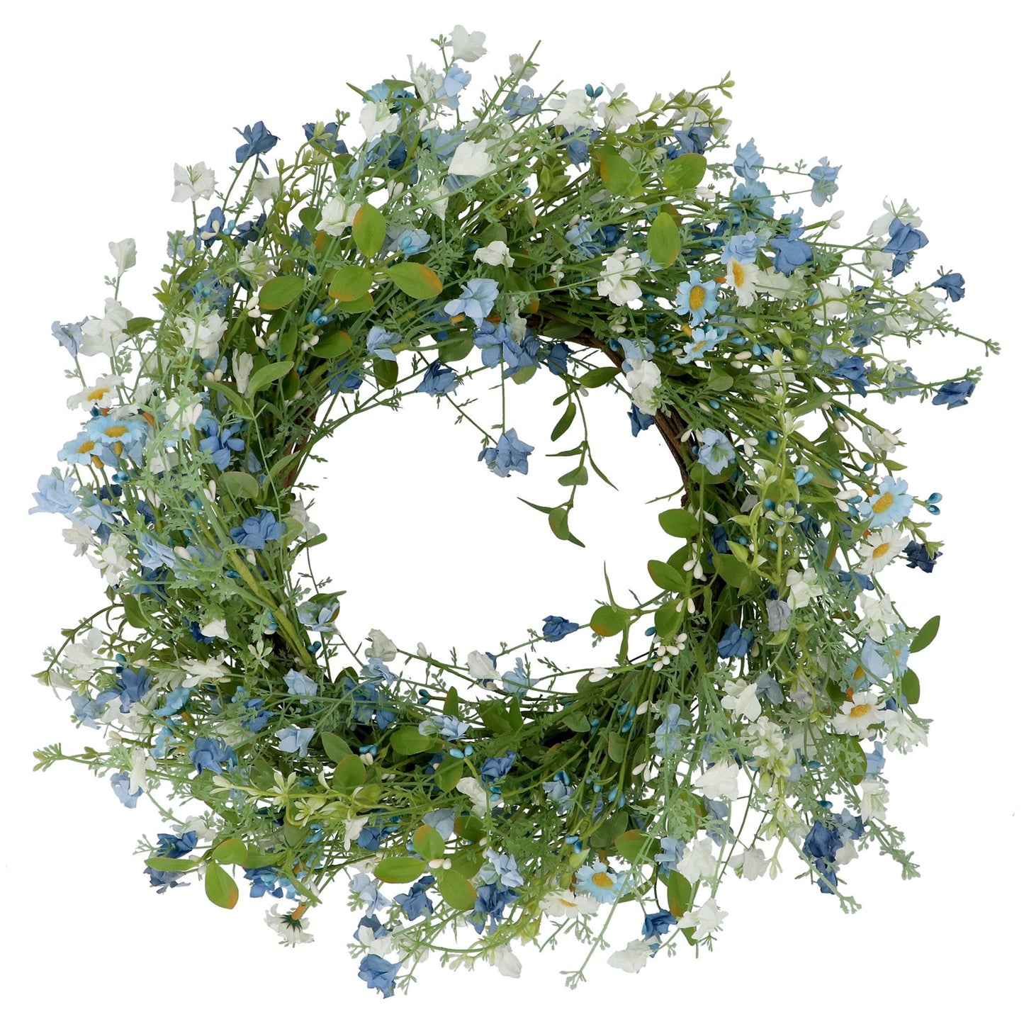Blue & White Flower Wreath
