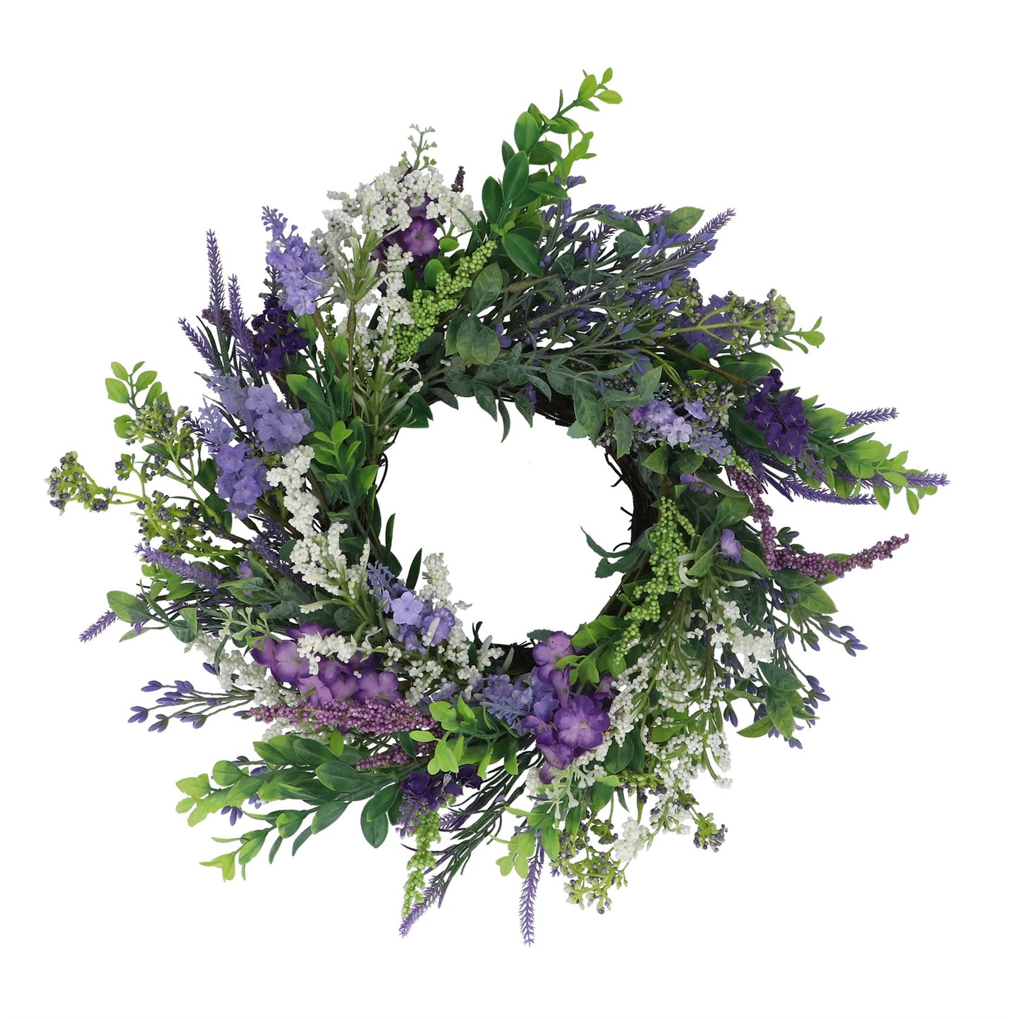Puple & White Floral Wreath