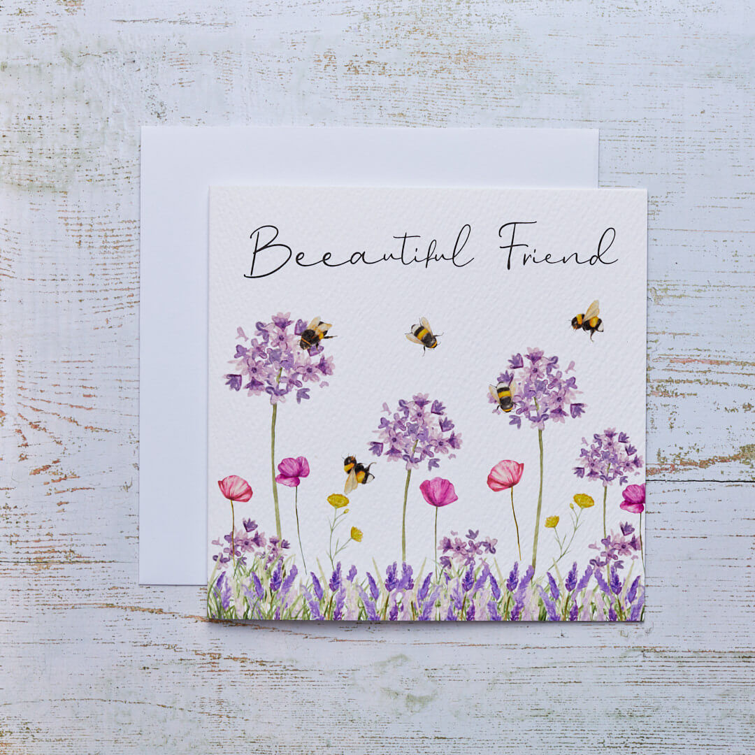 Beautiful Friend with Lavender & Alliums Card