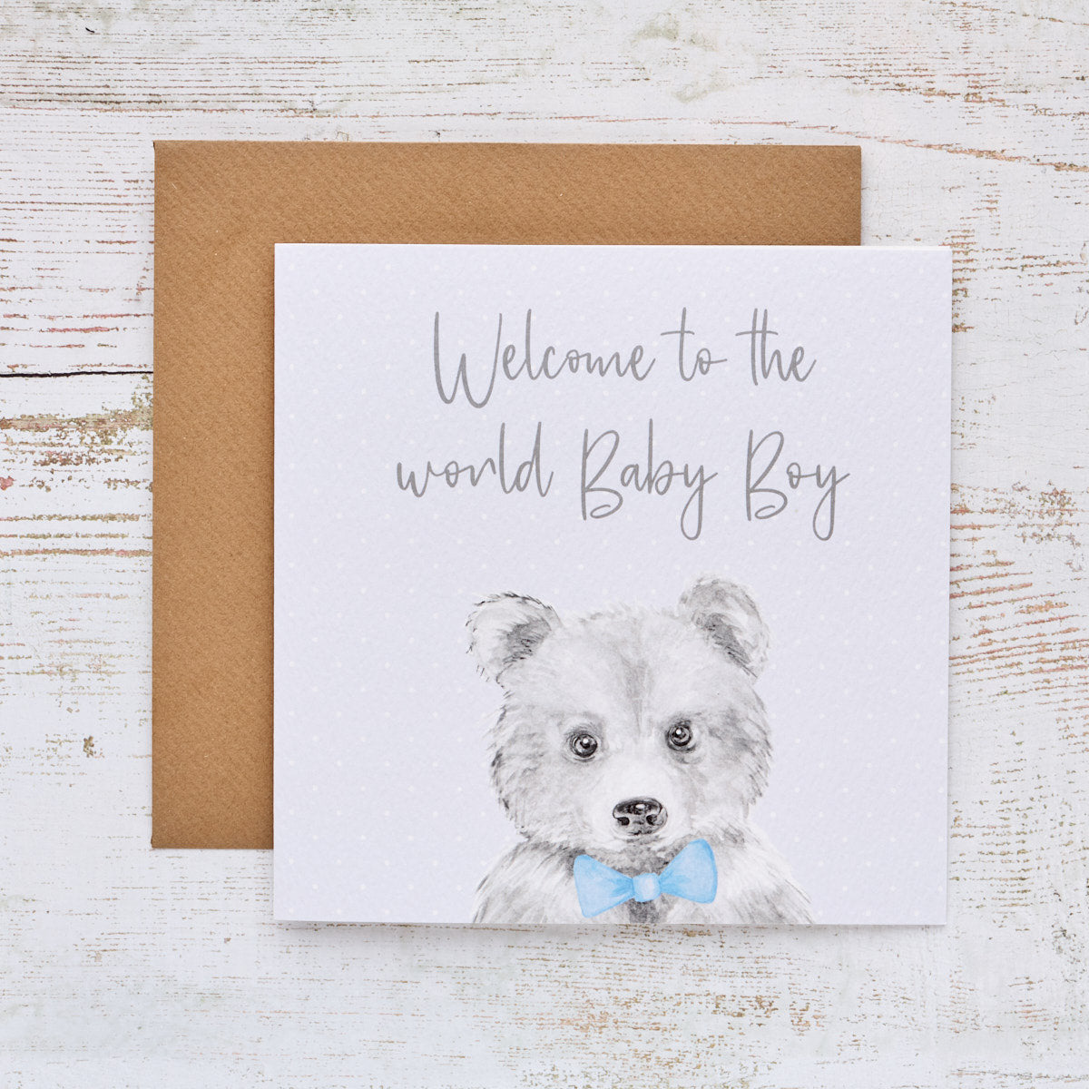 Baby Boy Teddy Welcome Card