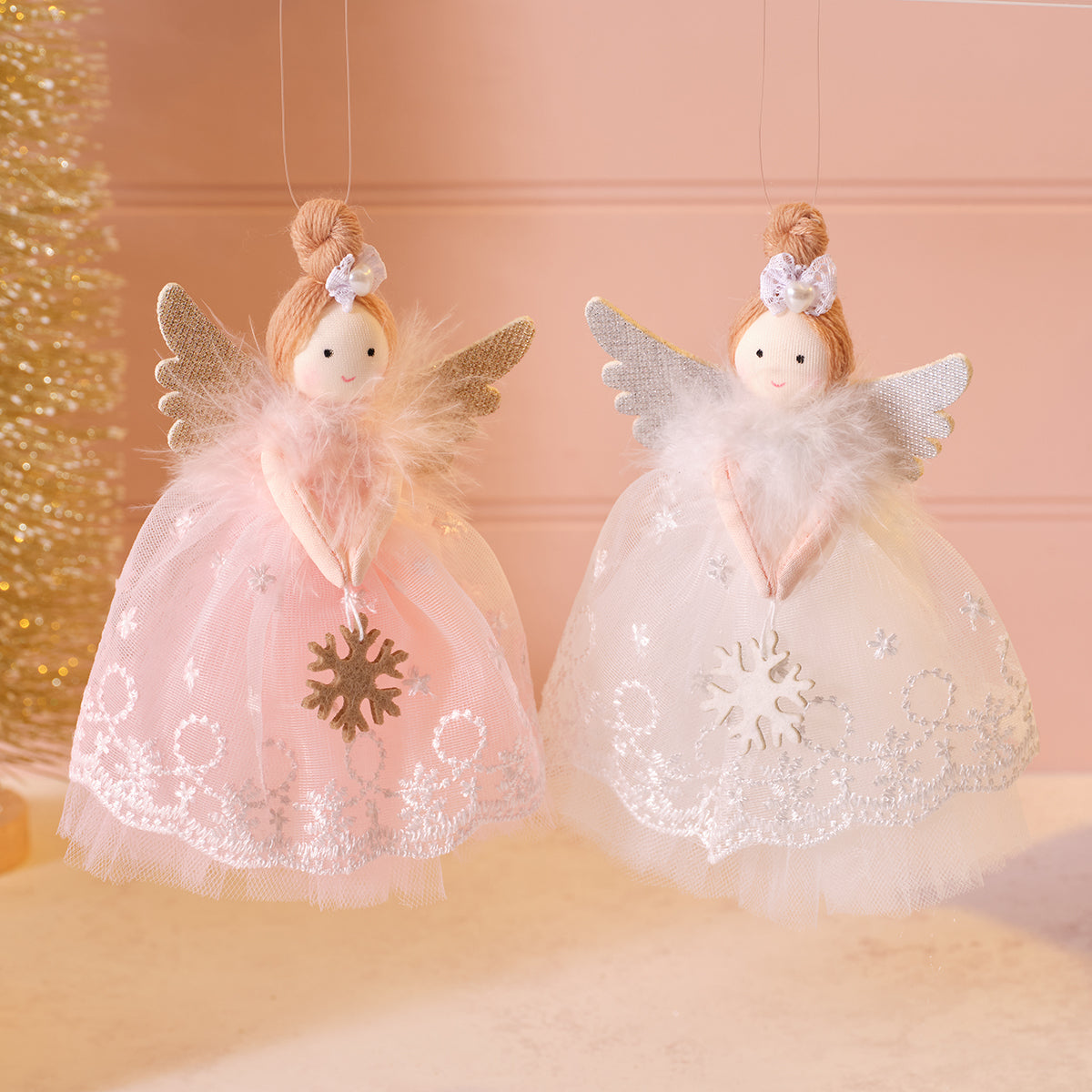 Christmas Fairy Girl Hanger with Snowflake