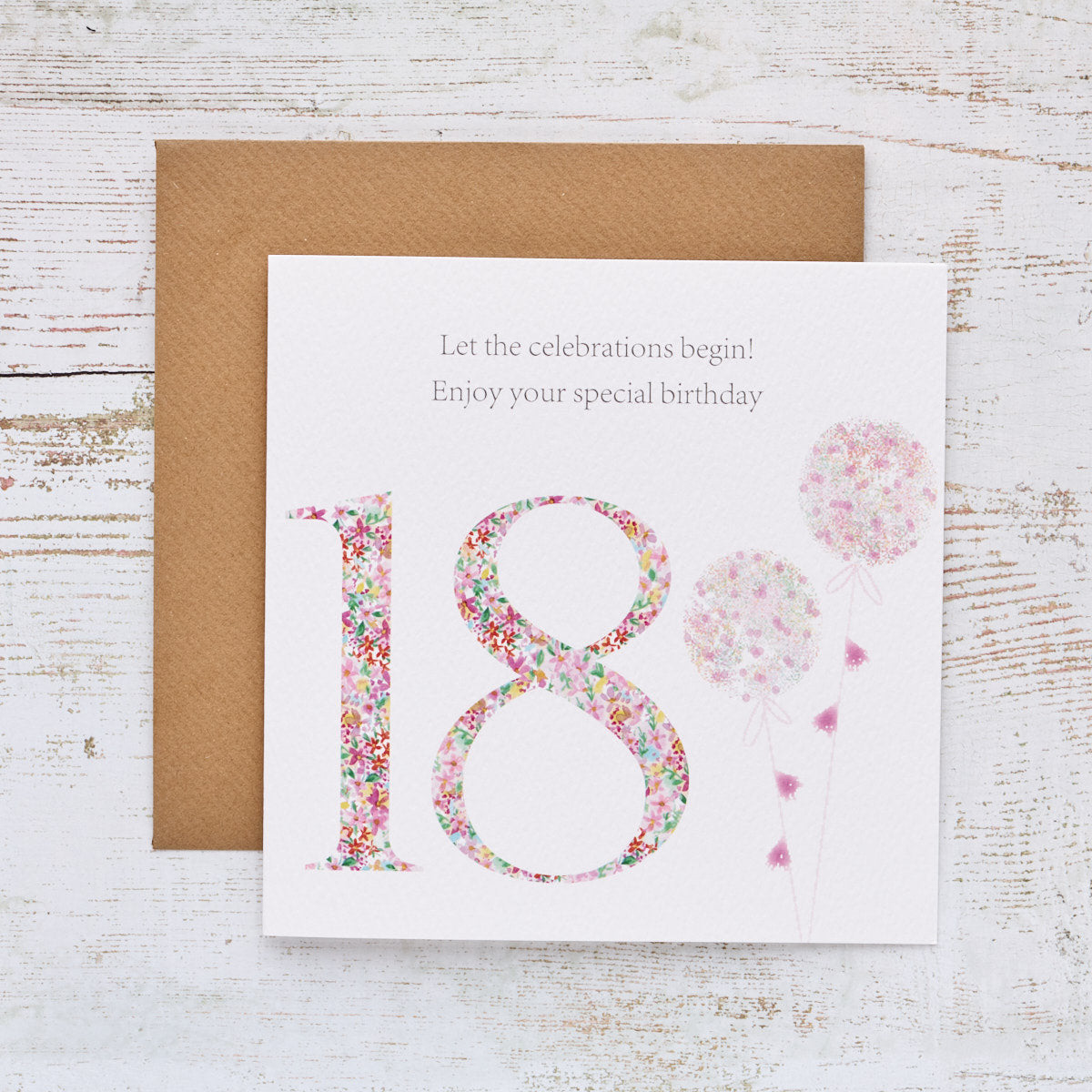 Ditsy Floral 18th Birthday Card