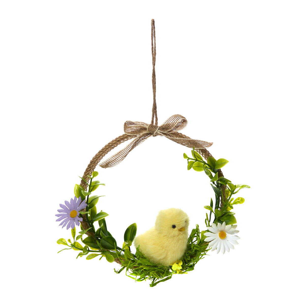 Chick Hessian Hanger with Faux Foliage