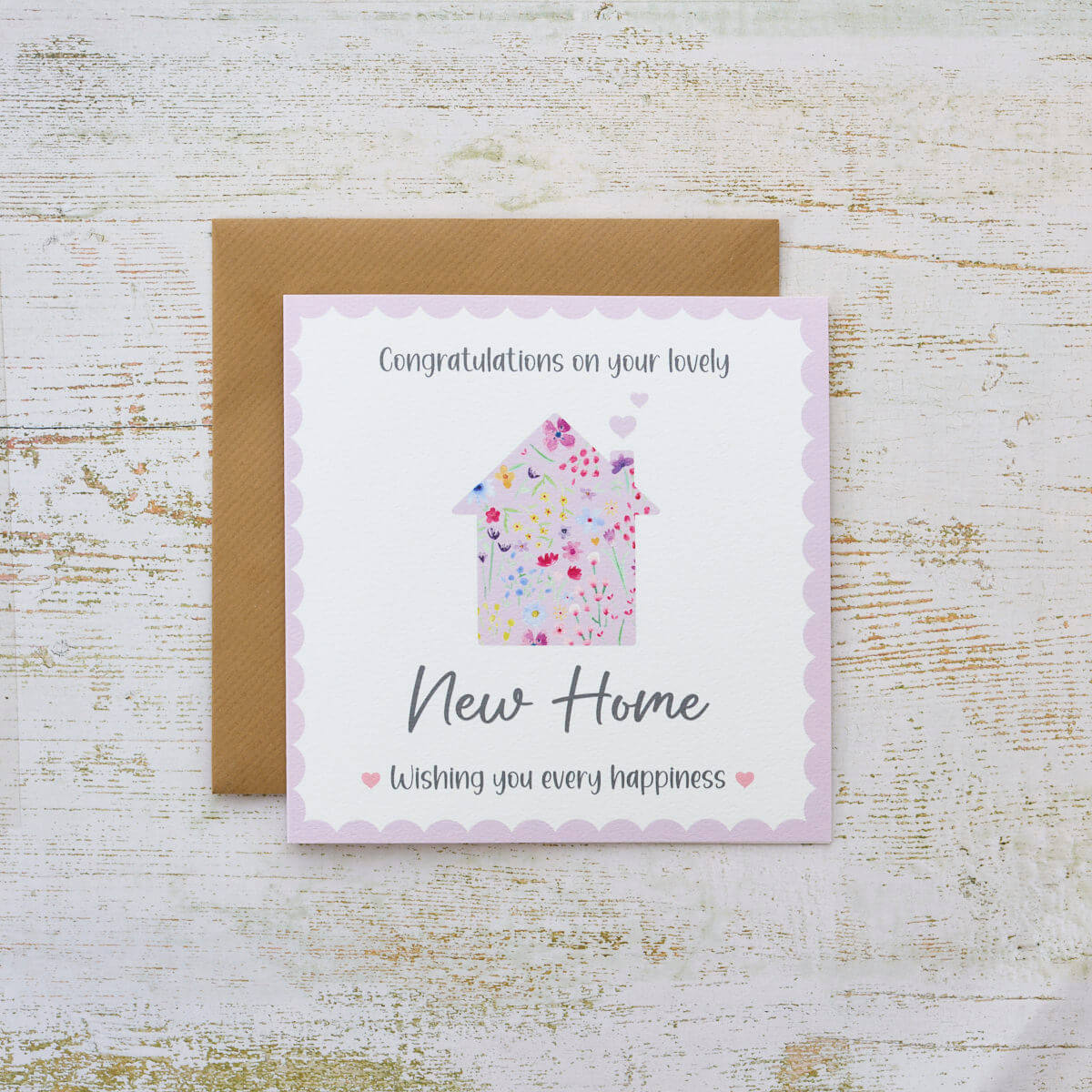 Scalloped Ditsy New Home Card