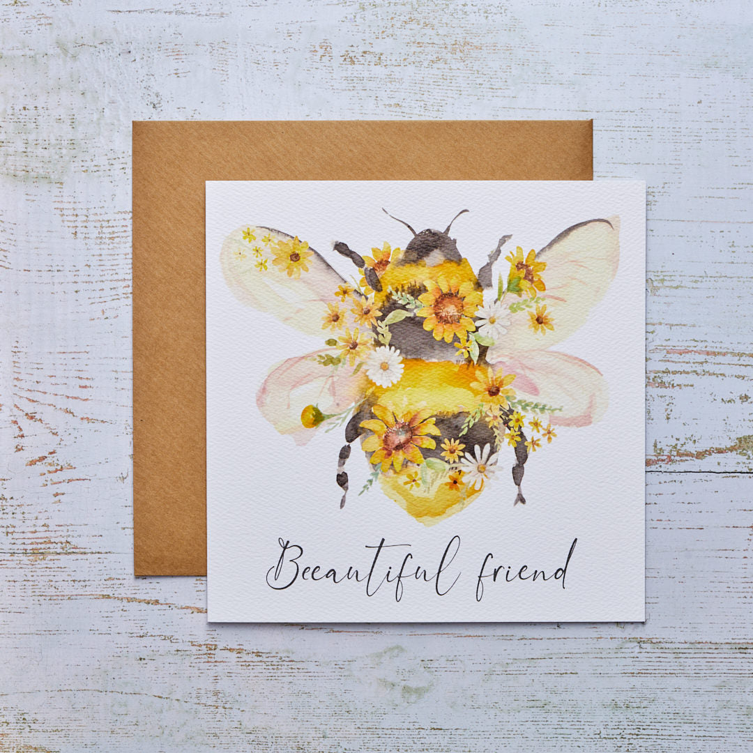 Sunflower Bee Beeautiful Friend Card