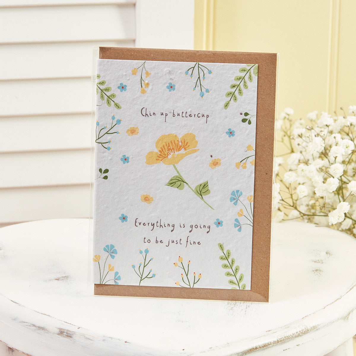 Chin Up Buttercup Seed Card