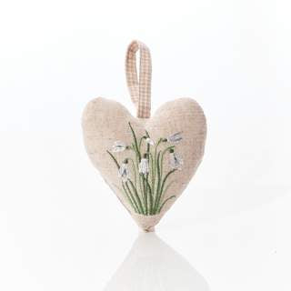 Linen Floral Hanging Heart