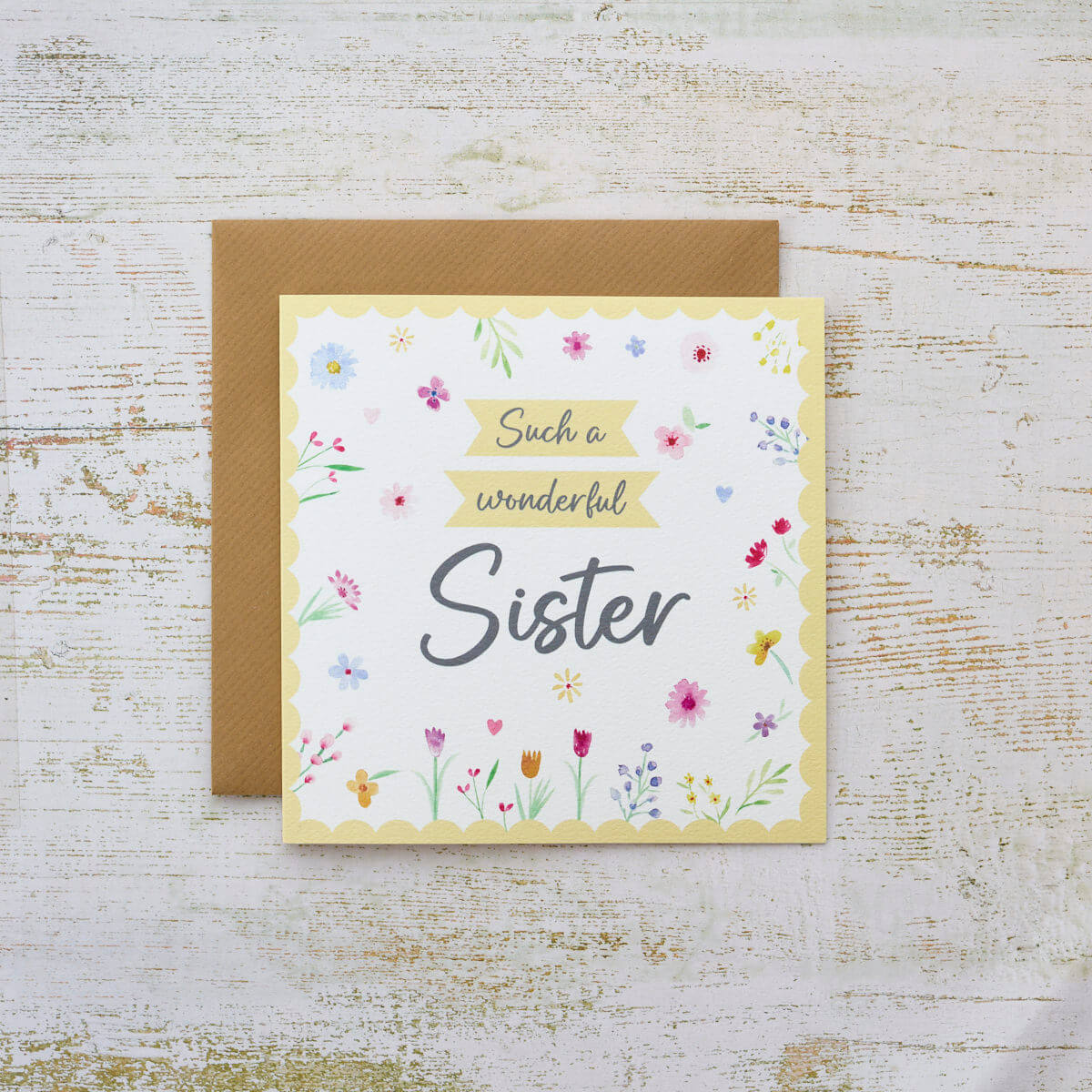 Scalloped Wonderful Sister Card