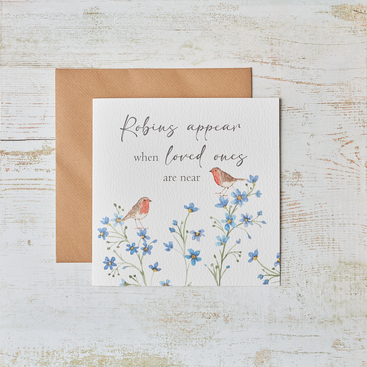 Robin Forget Me Not Sympathy Card