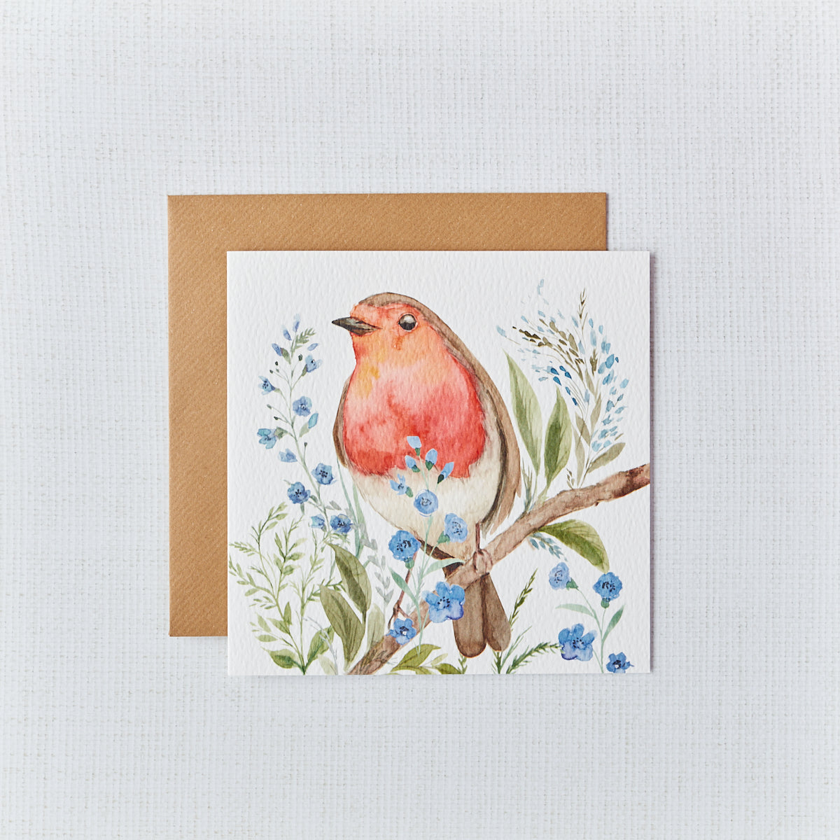 Robin Forget Me Not Card