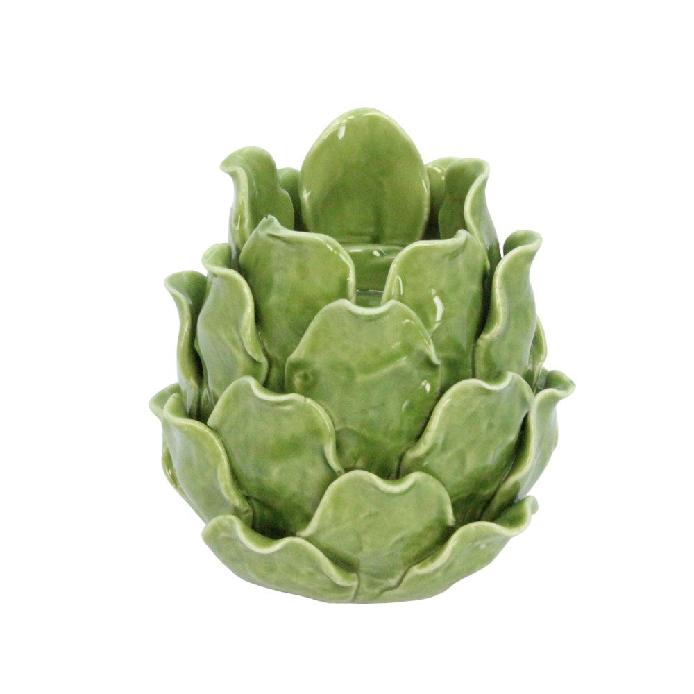 Green Porcelain Artichoke T-Light Holder