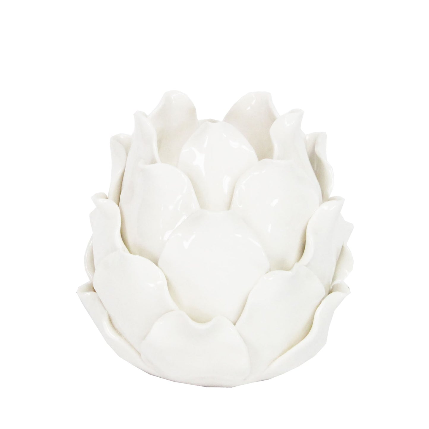 White Porcelain Artichoke T-Light Holder