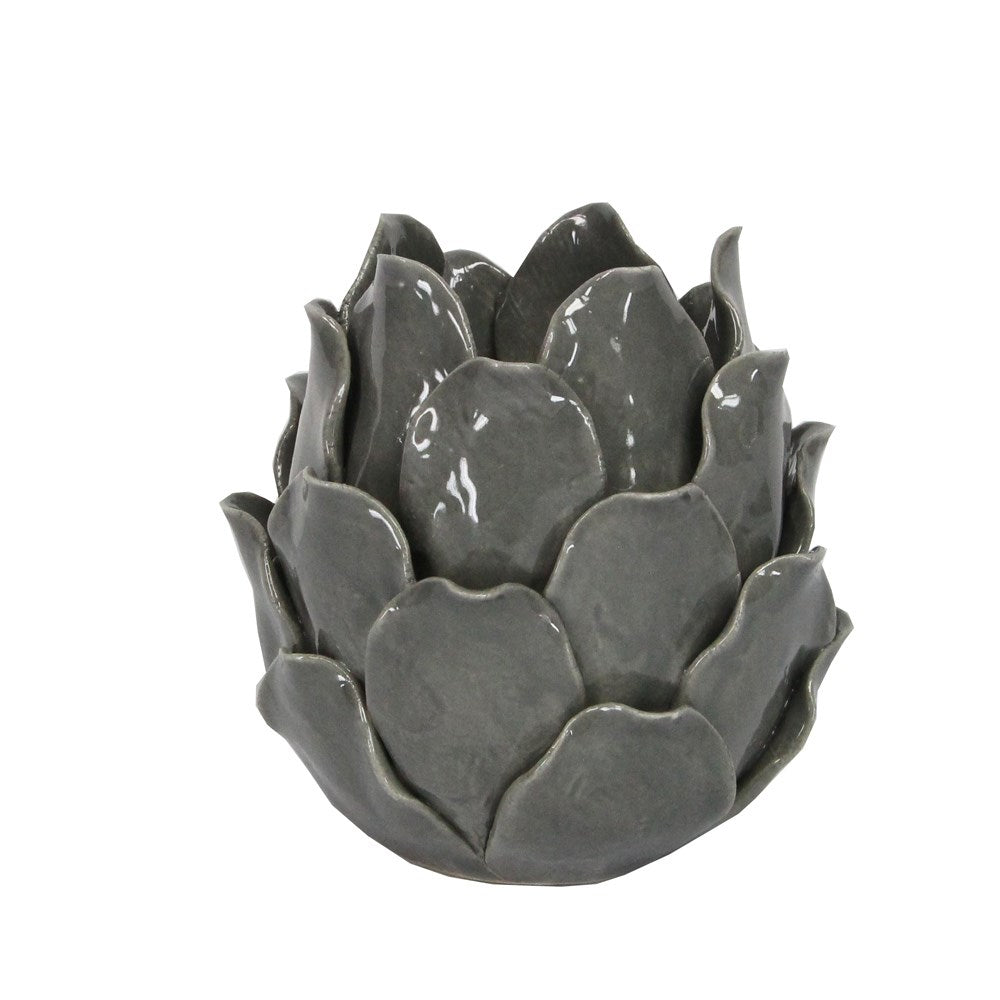 Grey Porcelain Artichoke T-Light Holder