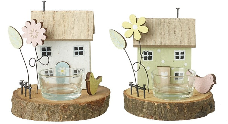 Wooden House T-Light Holder