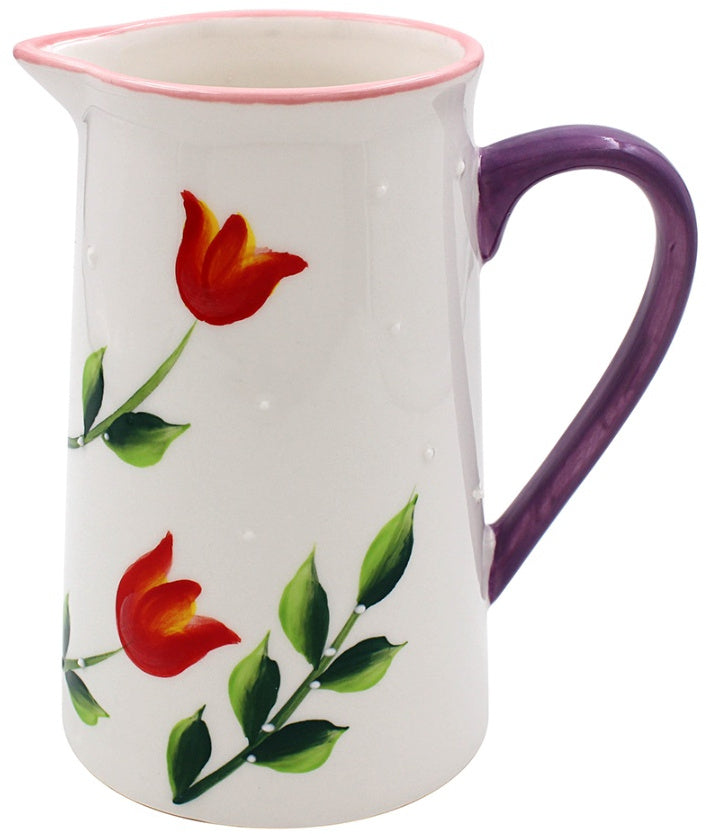 Hand Painted Tulip Jug