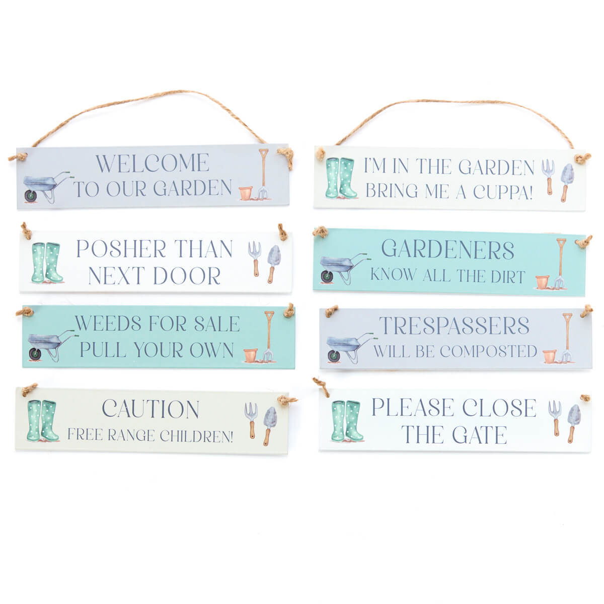 Illustrated Metal Garden Sign