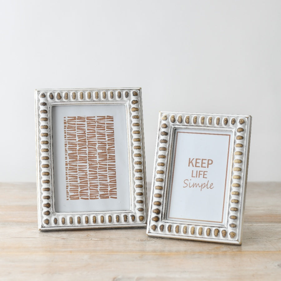 Rustic Beaded Photo Frame