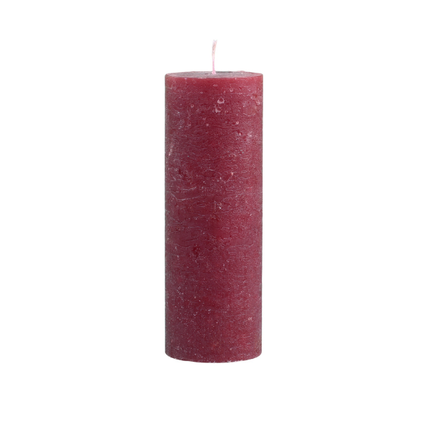 Dark Red Rustic Macon Pillar Candle