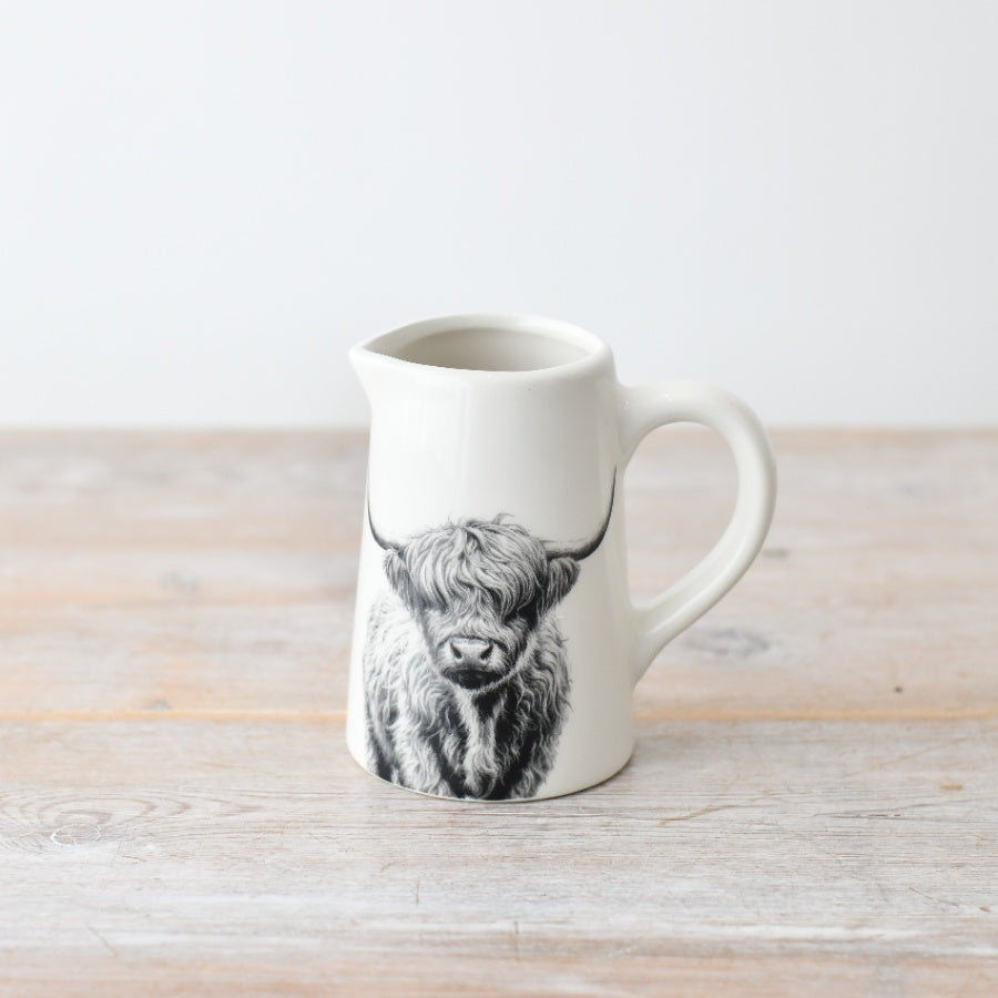 Highland Cow Ceramic Jug
