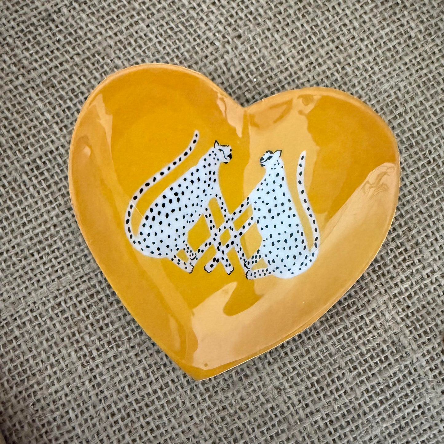 Leopards Wooden Heart Trinket Dish