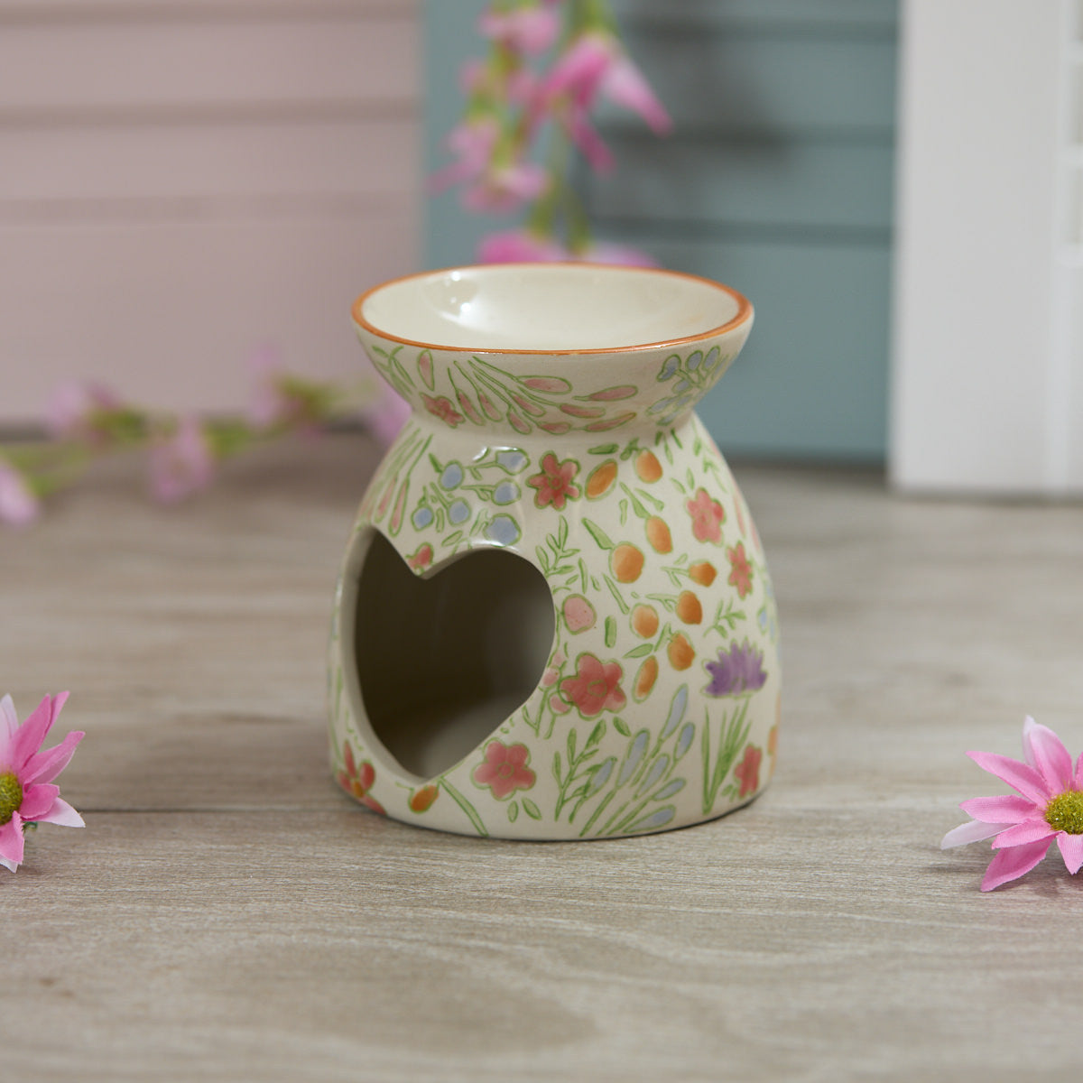 Pretty Floral Stoneware Wax Melt Burner