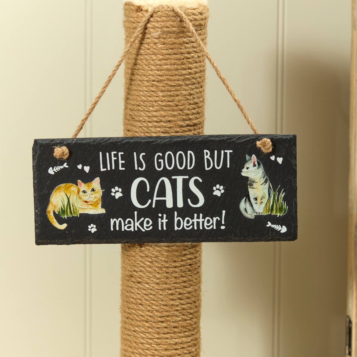 Cats Make It Better Slate Hanging Plaque
