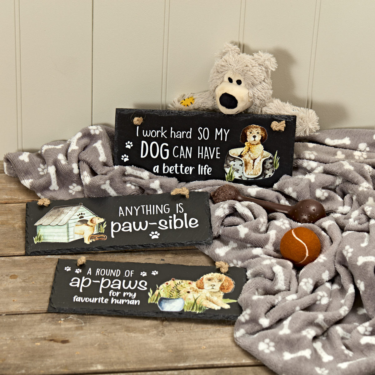 Dog Slate Hanging Plaque