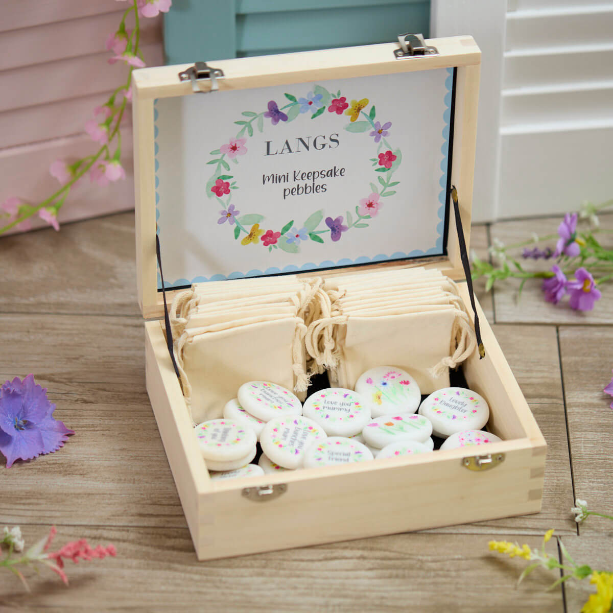 Pretty Floral Marble Round Pebble
