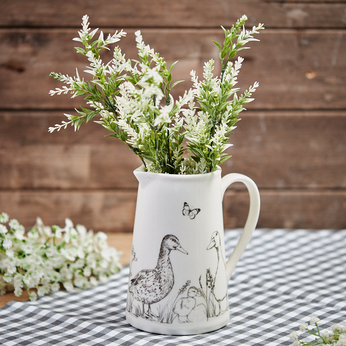 Stoneware Sketchy Duck Jug