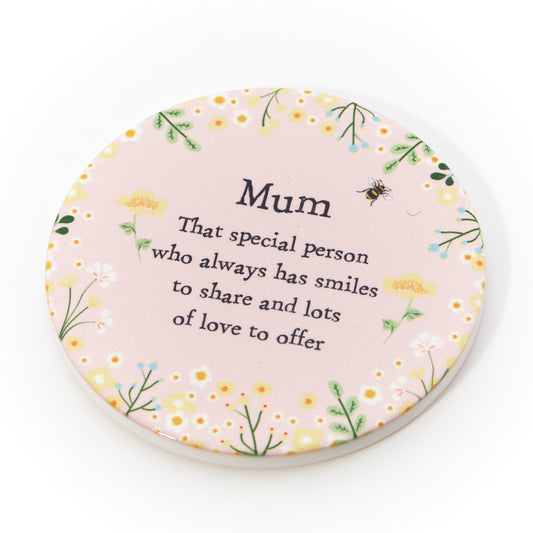 Floral Mum Ceramic Coaster