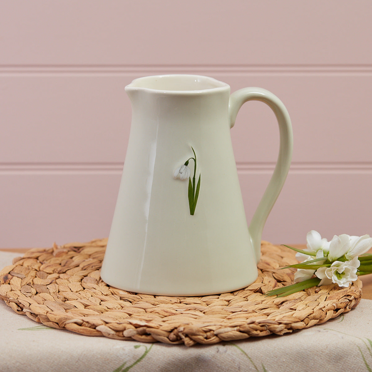 Snowdrop Stoneware Jug