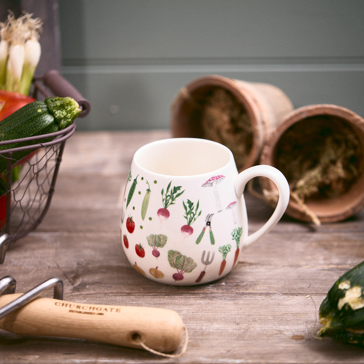 Stoneware Garden Vegetable Repeat Mug