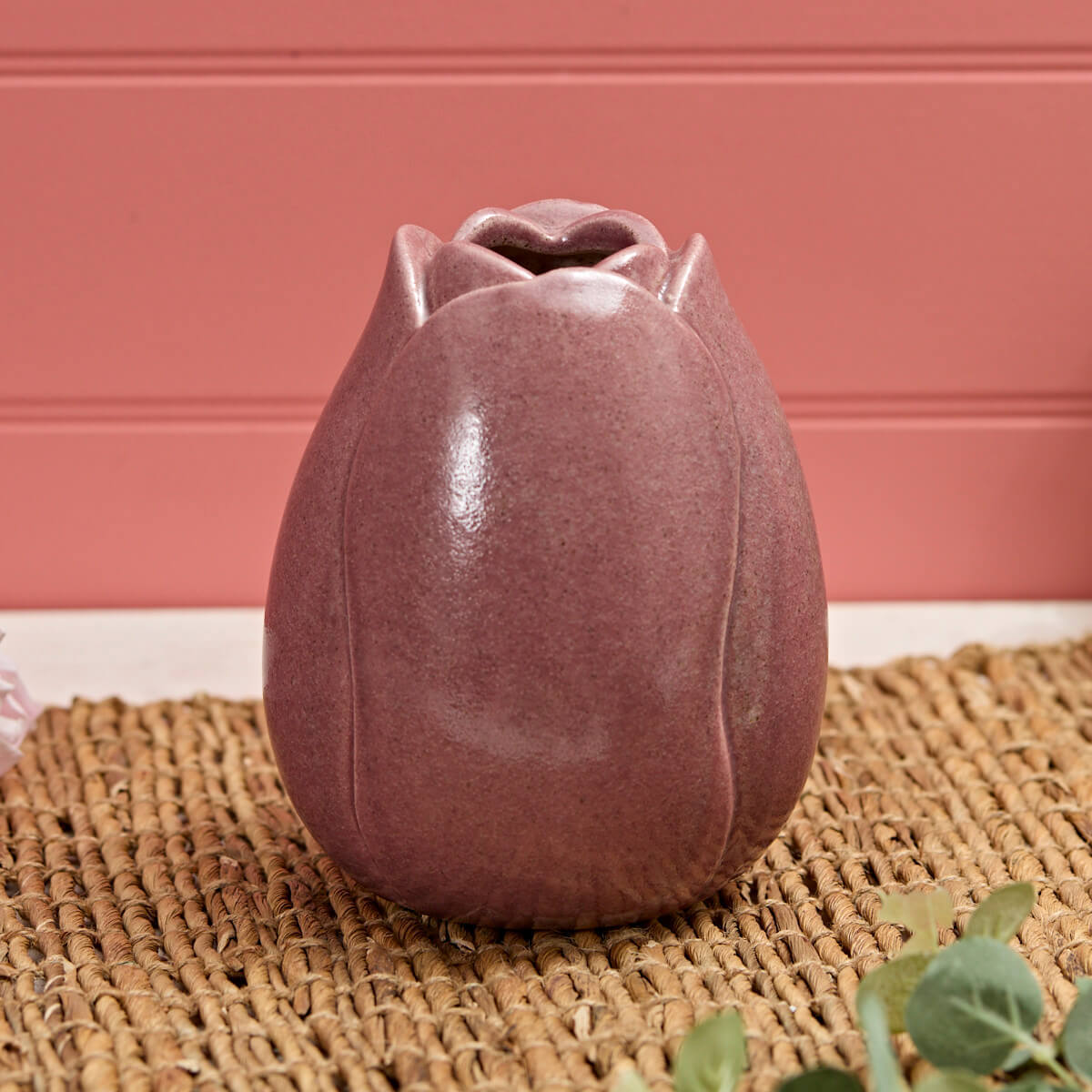 Mauve Tulip Ceramic Vase