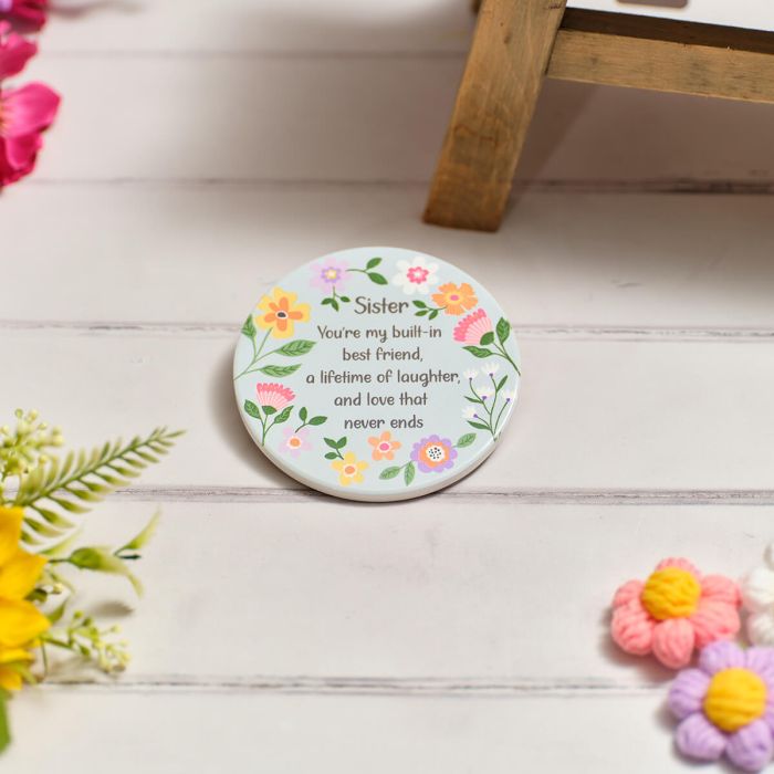 Bright & Beautiful Sister Ceramic Coaster
