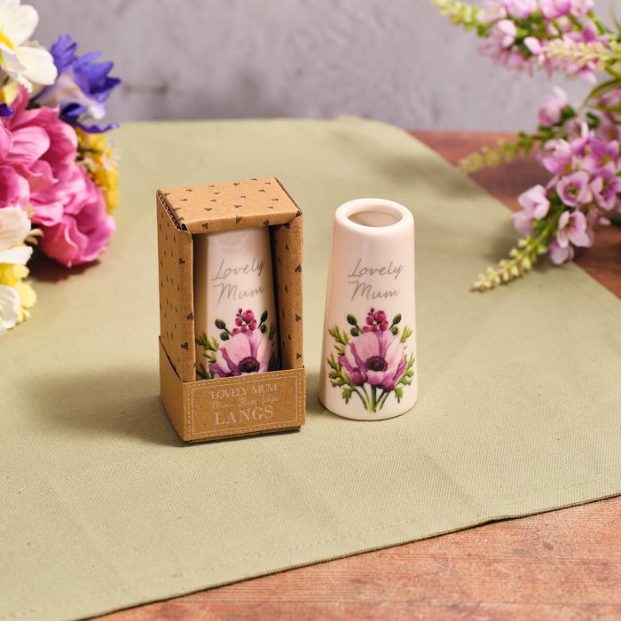 Floral Serenade Stoneware Lovely Mum Mini Vase
