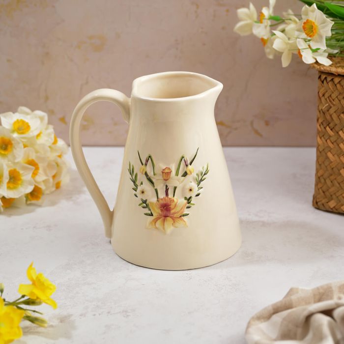 Floral Serenade Daffodil Stoneware Jug