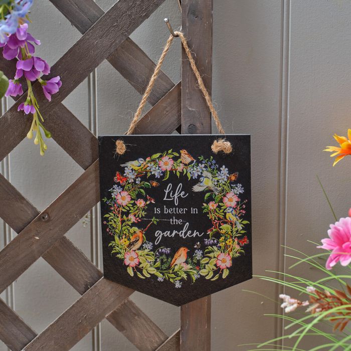 Garden Birds Life Is Better Slate Plaque