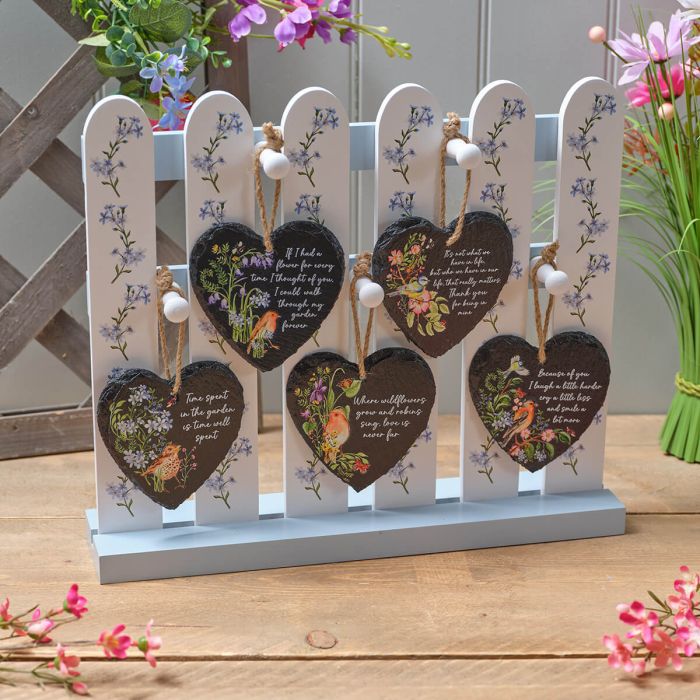 Garden Birds Heart Hanger With Message