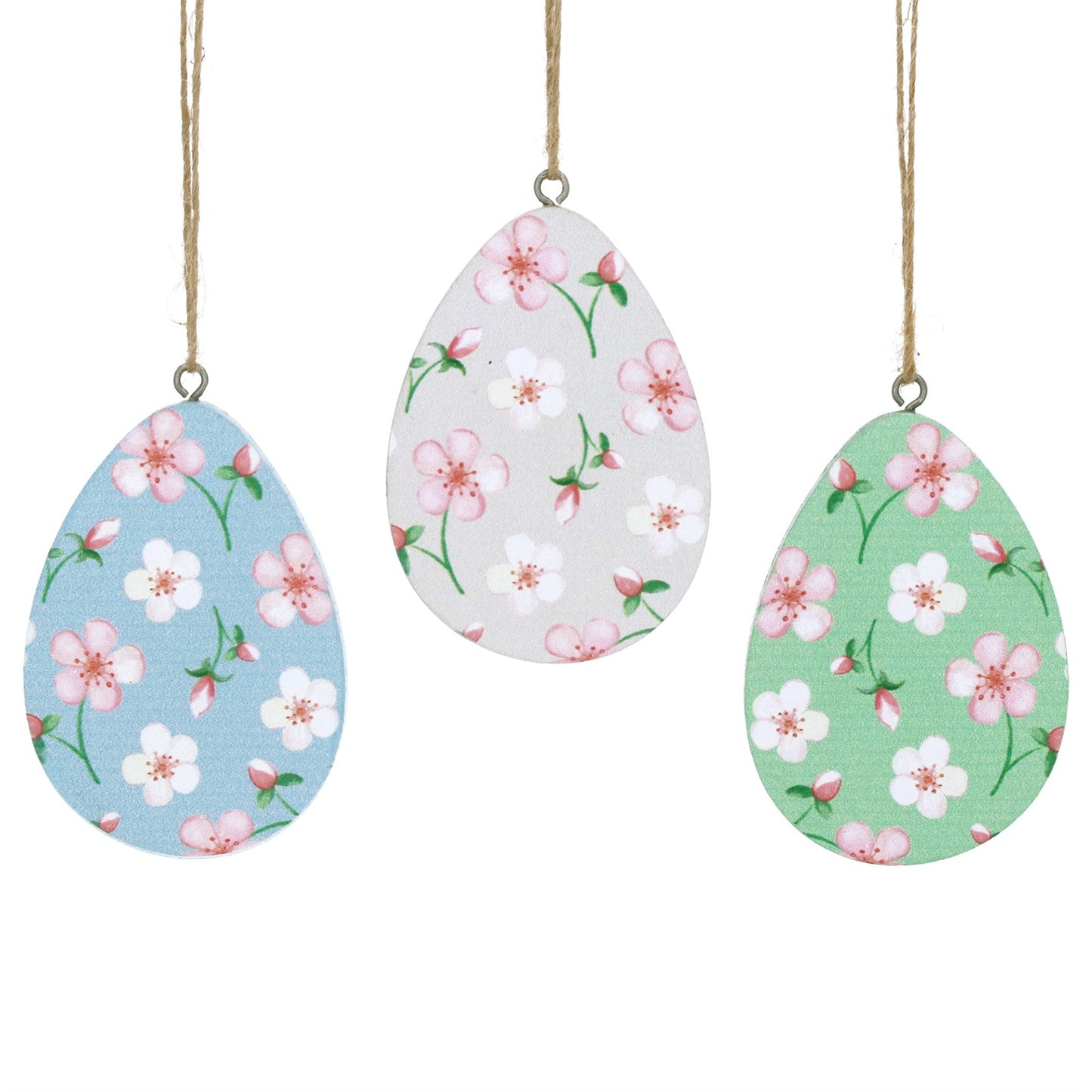 Cherry Blossom Wood Egg Decoration