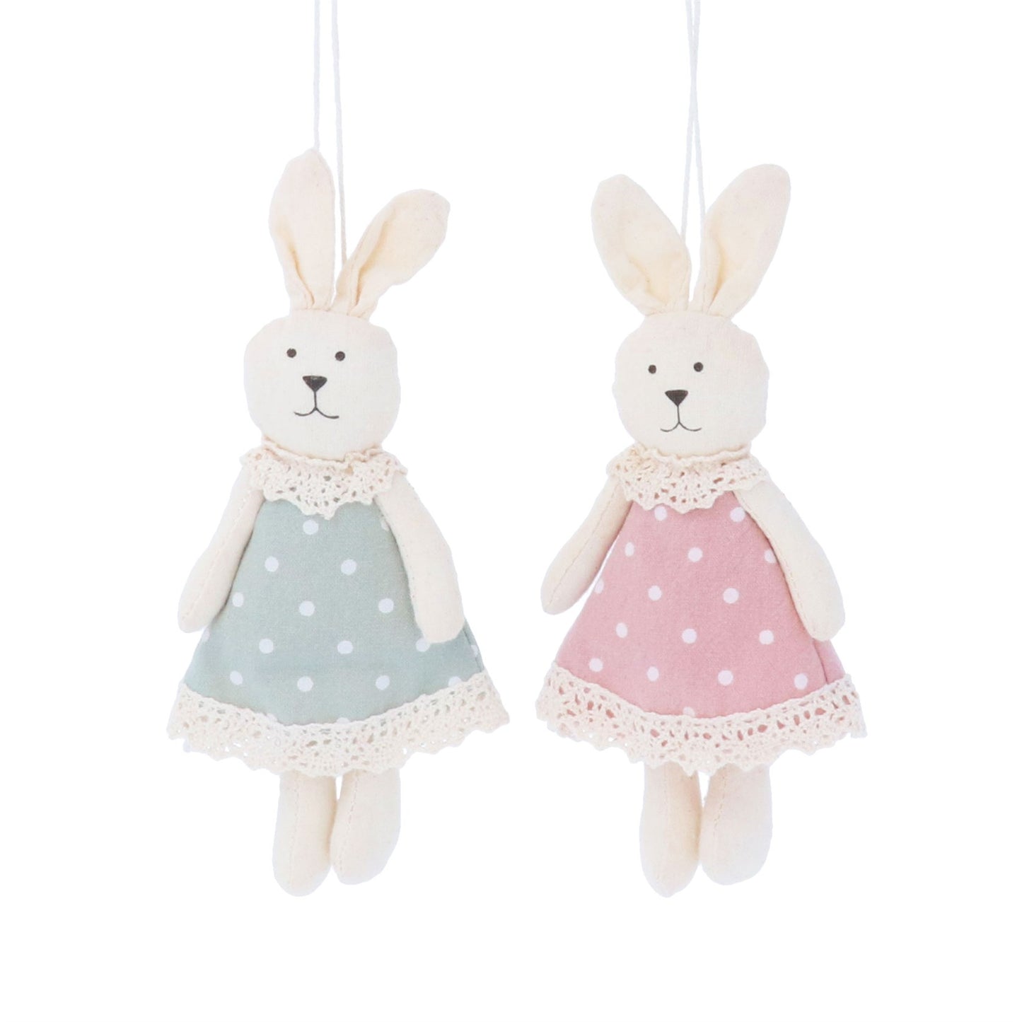 Fabric Bunny with Polka Dot Dress