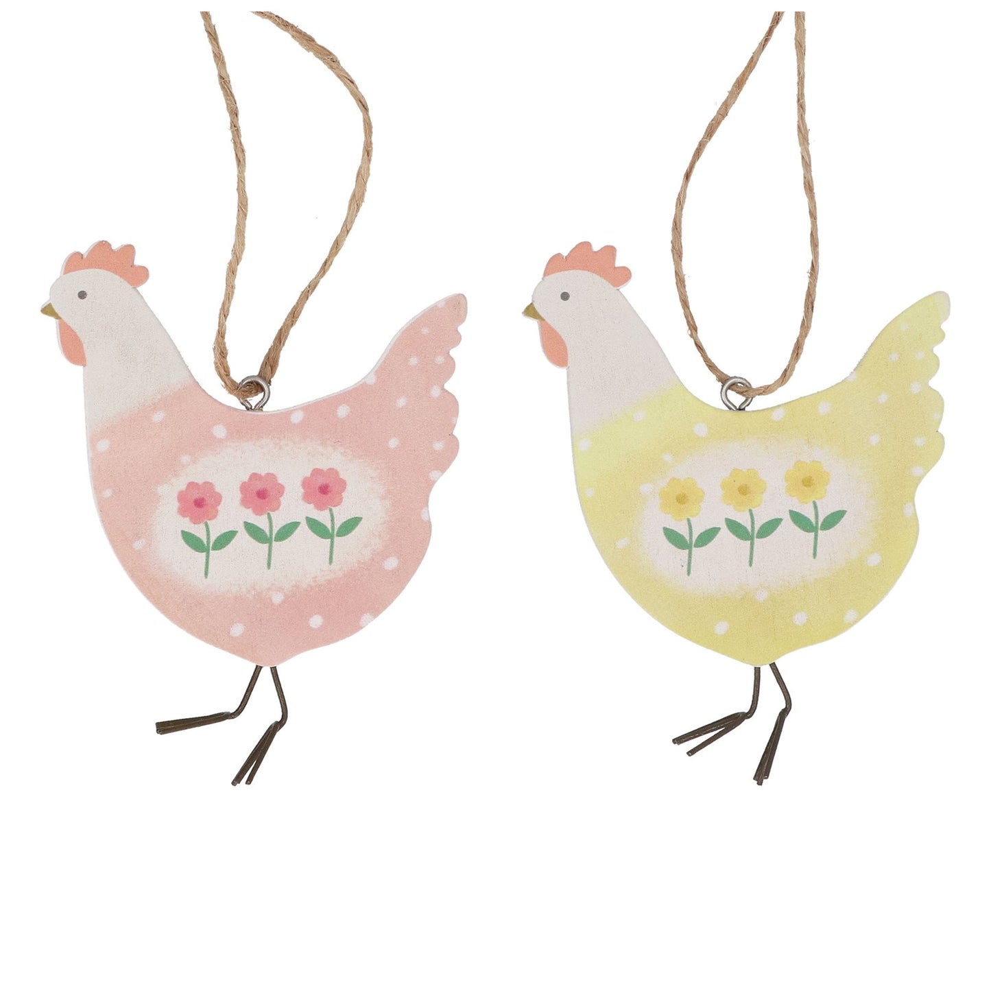 Pastel Hen Wooden Decoration