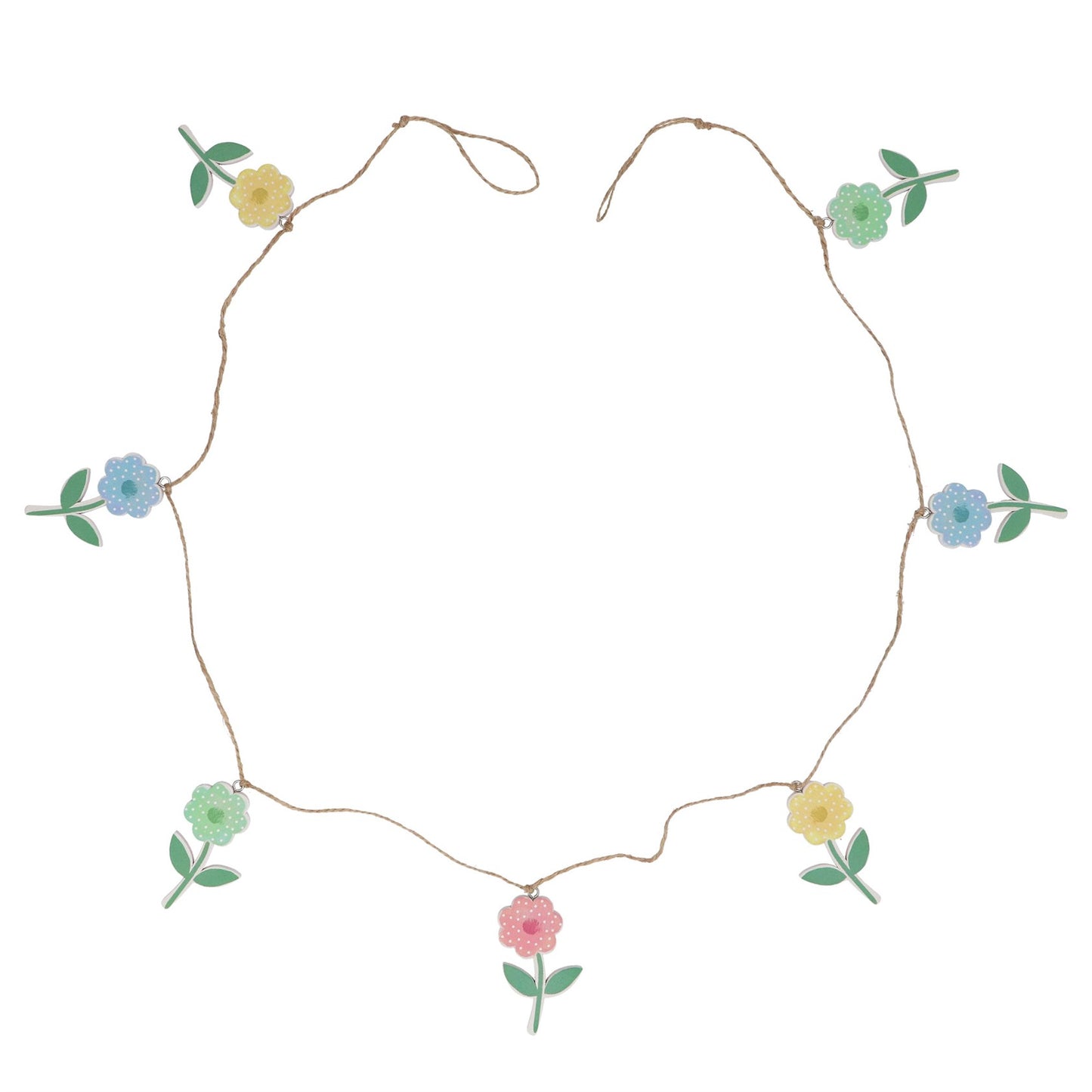 Pastel Flowers Wood Garland