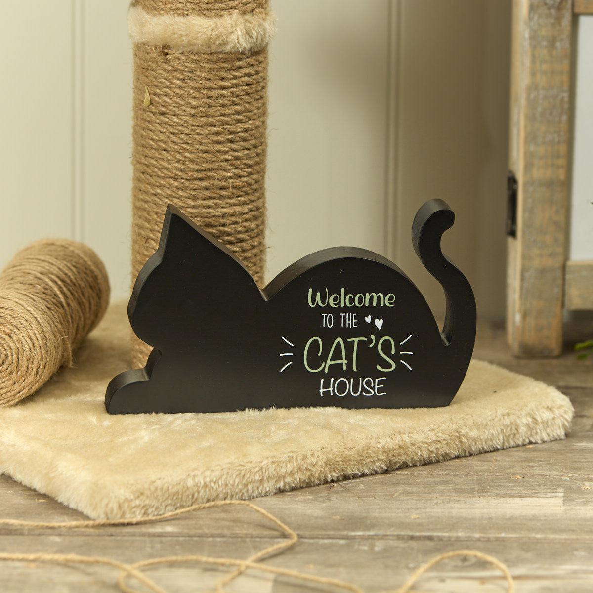 Welcome To The Cat's House Wood Block