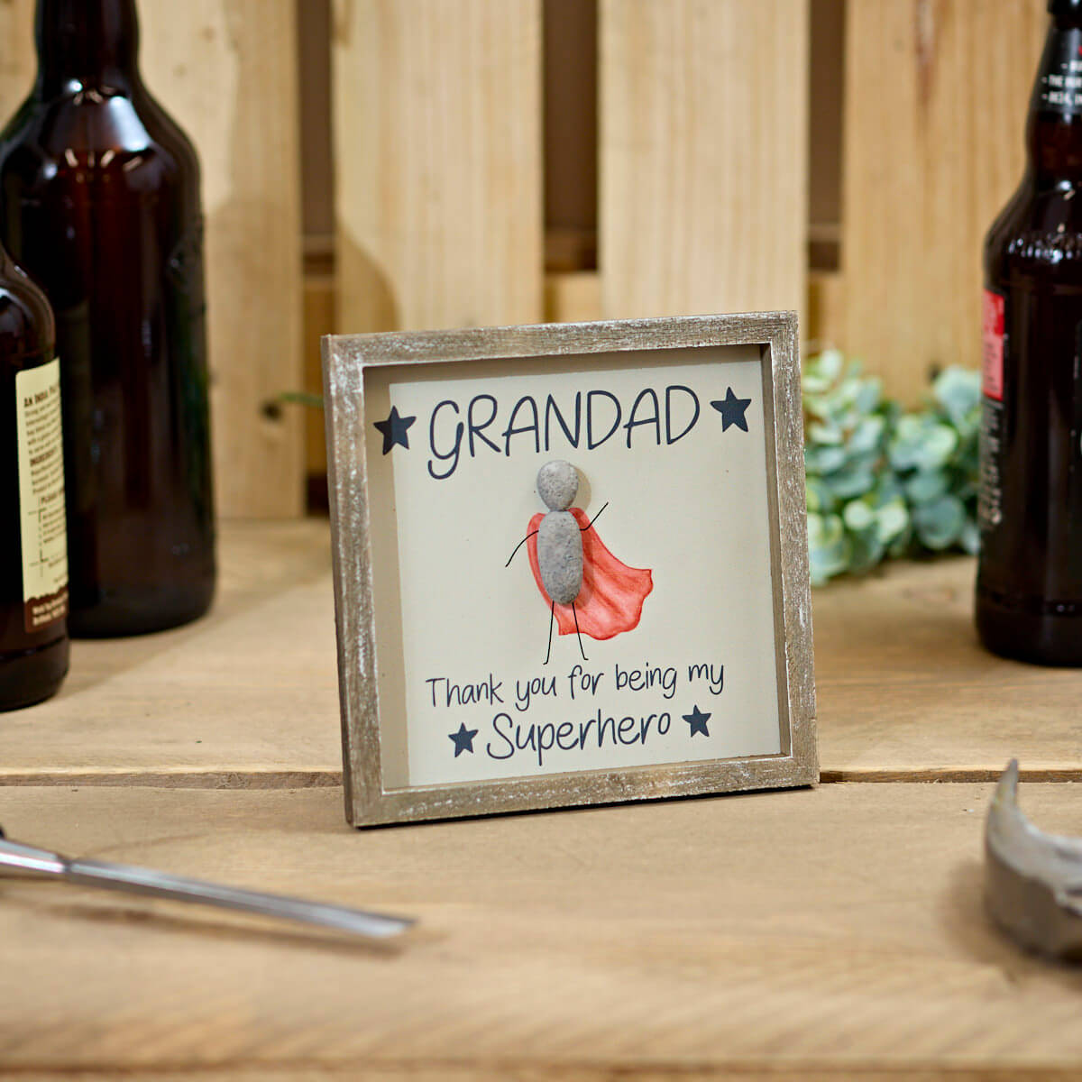 Superhero Framed Plaque with Resin Character