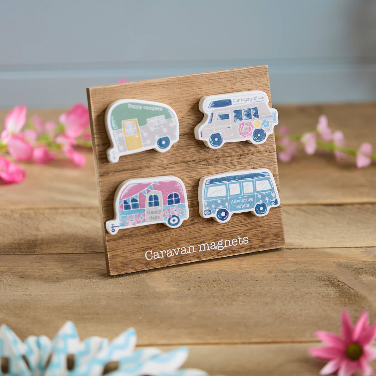 Adventure Caravan & Camper Wood Magnet
