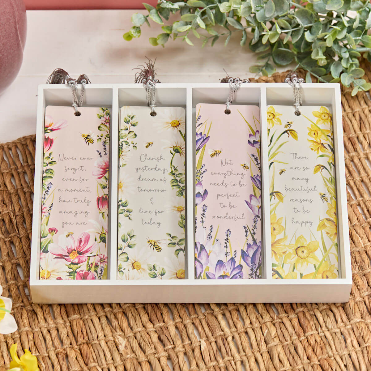 Floral Bookmark with Silver Tassel