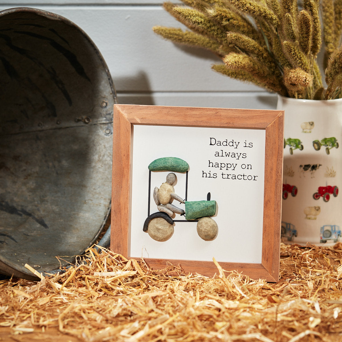 Daddy Pebble Tractor Plaque